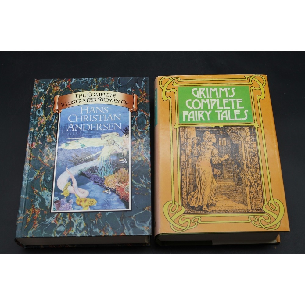 Vintage Hans Christian Andersen Grimm's Complete Fairy Tales Hardcover Book Lot